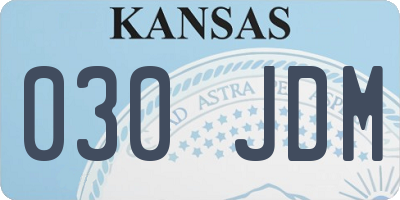 KS license plate 030JDM
