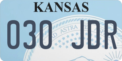 KS license plate 030JDR