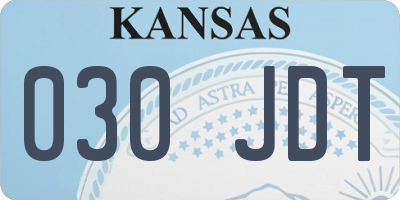 KS license plate 030JDT
