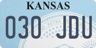 KS license plate 030JDU