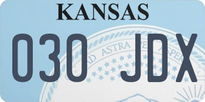 KS license plate 030JDX