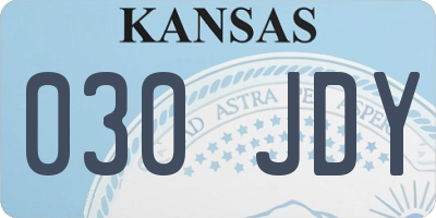 KS license plate 030JDY