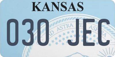 KS license plate 030JEC