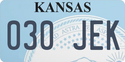 KS license plate 030JEK