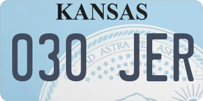 KS license plate 030JER