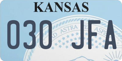 KS license plate 030JFA