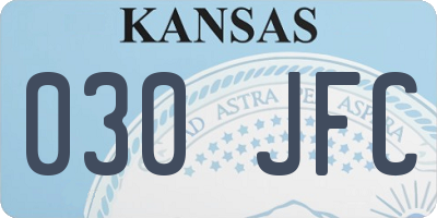 KS license plate 030JFC