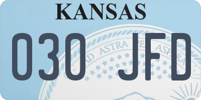 KS license plate 030JFD