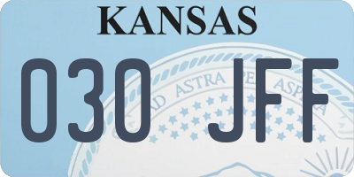 KS license plate 030JFF