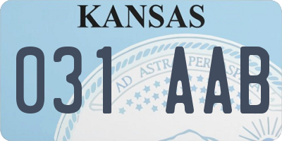 KS license plate 031AAB