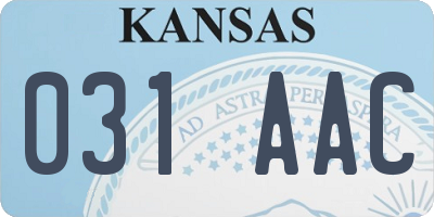 KS license plate 031AAC