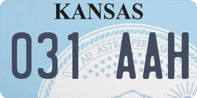 KS license plate 031AAH