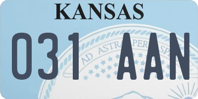 KS license plate 031AAN
