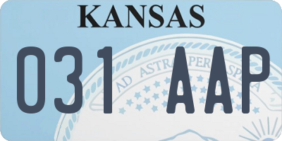 KS license plate 031AAP