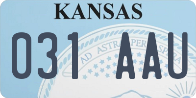 KS license plate 031AAU