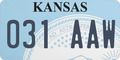 KS license plate 031AAW