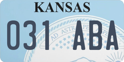 KS license plate 031ABA