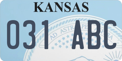 KS license plate 031ABC