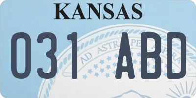 KS license plate 031ABD