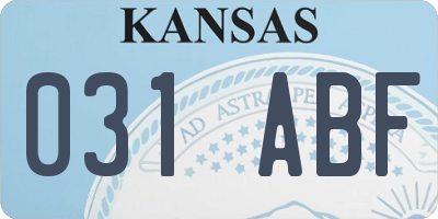 KS license plate 031ABF