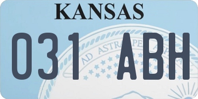 KS license plate 031ABH