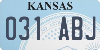 KS license plate 031ABJ