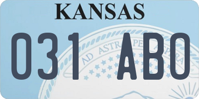 KS license plate 031ABO