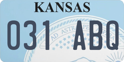 KS license plate 031ABQ
