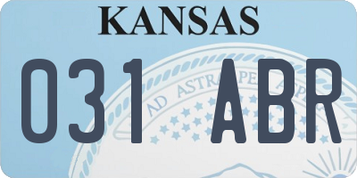 KS license plate 031ABR