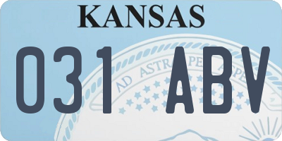 KS license plate 031ABV