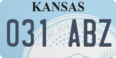 KS license plate 031ABZ
