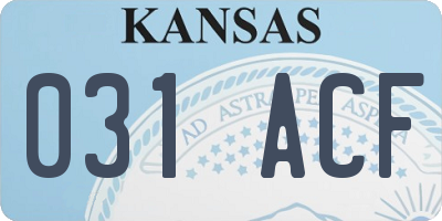 KS license plate 031ACF