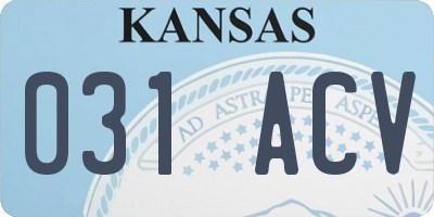 KS license plate 031ACV