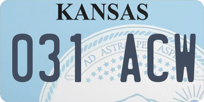 KS license plate 031ACW