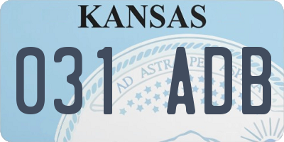 KS license plate 031ADB