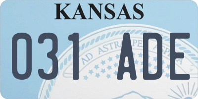 KS license plate 031ADE