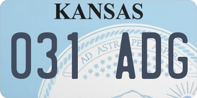 KS license plate 031ADG