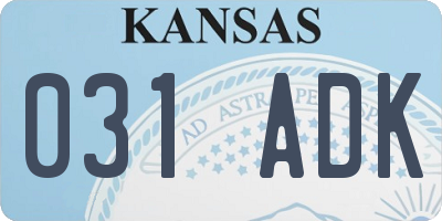 KS license plate 031ADK