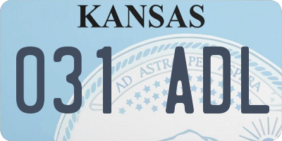 KS license plate 031ADL