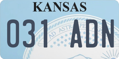 KS license plate 031ADN