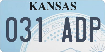 KS license plate 031ADP