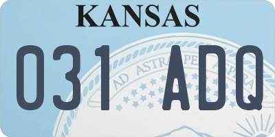 KS license plate 031ADQ