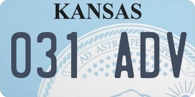 KS license plate 031ADV