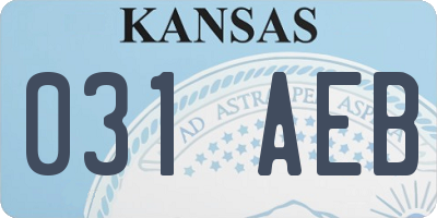 KS license plate 031AEB