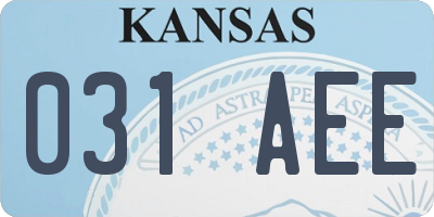 KS license plate 031AEE