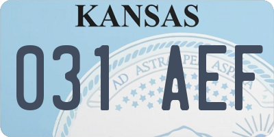 KS license plate 031AEF