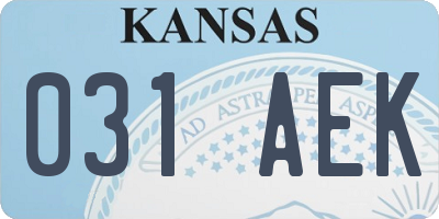 KS license plate 031AEK