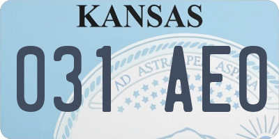 KS license plate 031AEO