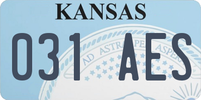 KS license plate 031AES