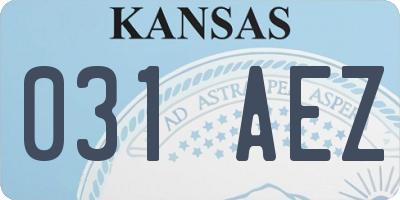 KS license plate 031AEZ